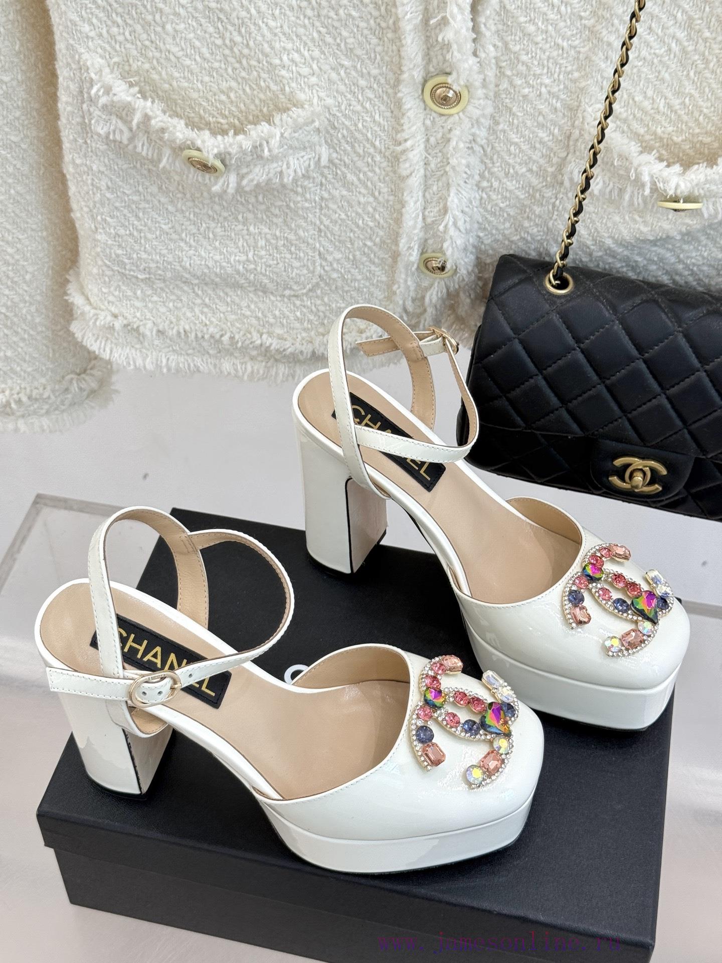 Chanel | Chanel 25A Spring/Summer New ProductsGemstone Double C Waterproof Platform High Heel S e5mhwdkz - Image 4
