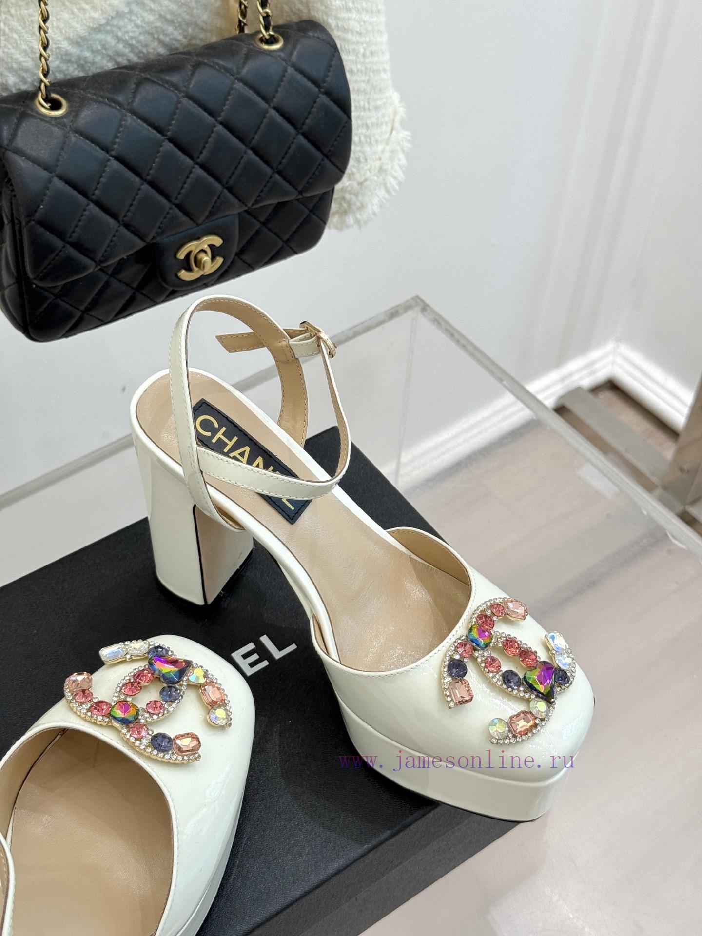Chanel | Chanel 25A Spring/Summer New ProductsGemstone Double C Waterproof Platform High Heel S e5mhwdkz - Image 6