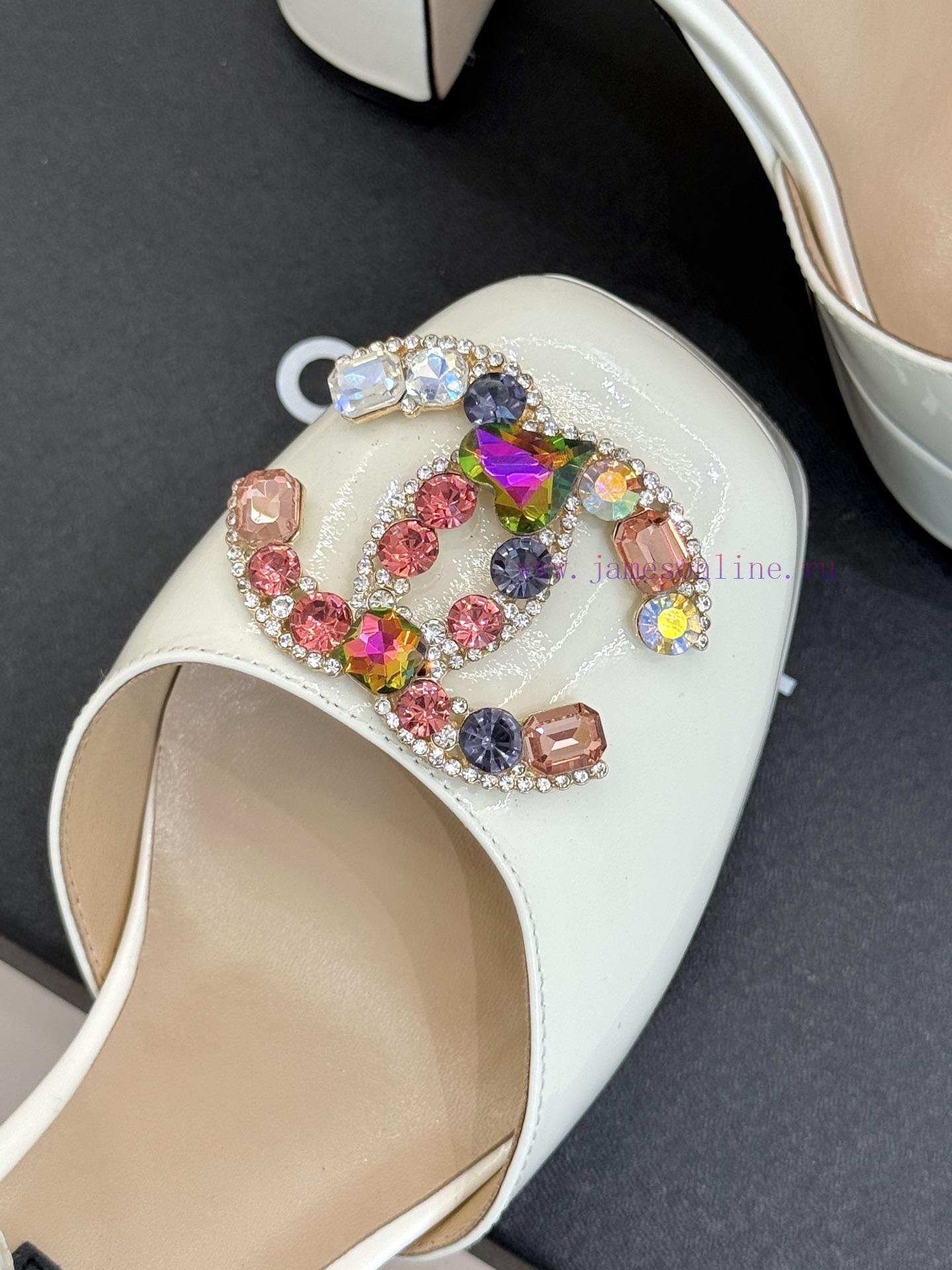 Chanel | Chanel 25A Spring/Summer New ProductsGemstone Double C Waterproof Platform High Heel S e5mhwdkz - Image 8