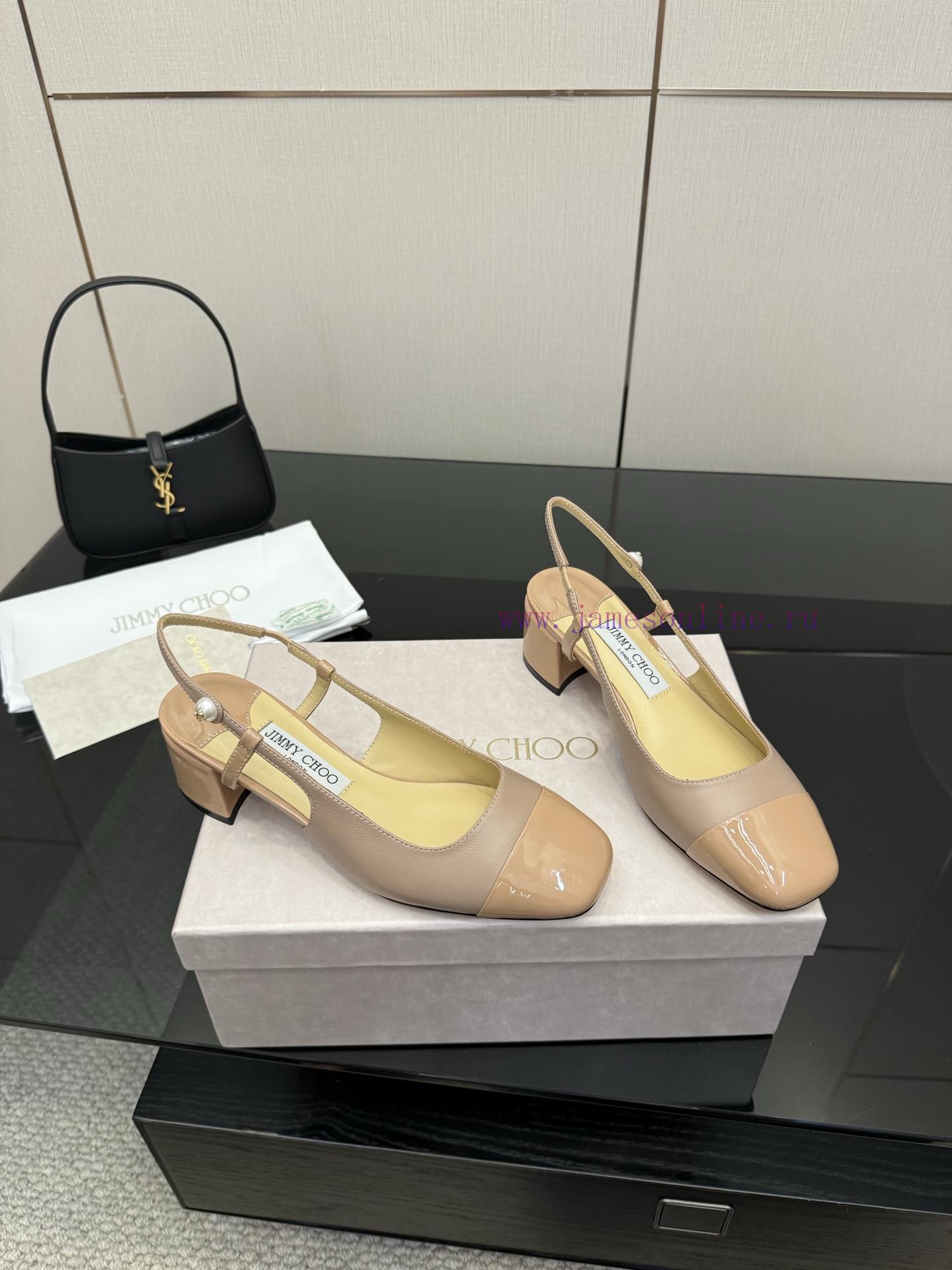 Jimmy Choo High HeelsCoarse Heel Patent Leather ToeArtificial Pearls Logo DetailsImported Sheep i5oajhse - Image 3