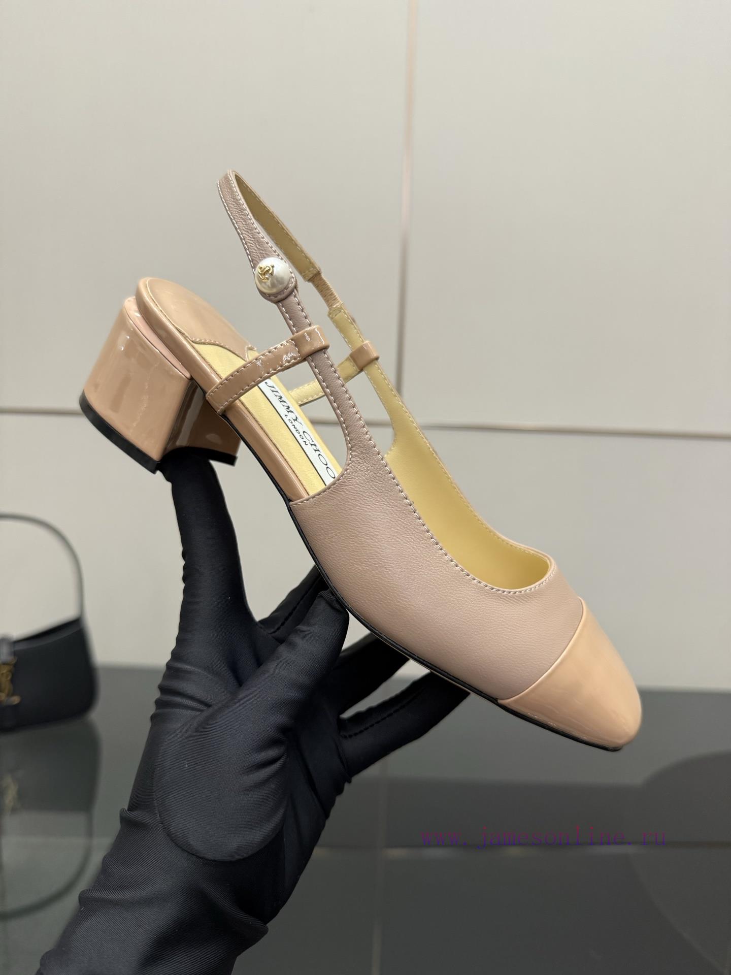 Jimmy Choo High HeelsCoarse Heel Patent Leather ToeArtificial Pearls Logo DetailsImported Sheep i5oajhse - Image 8