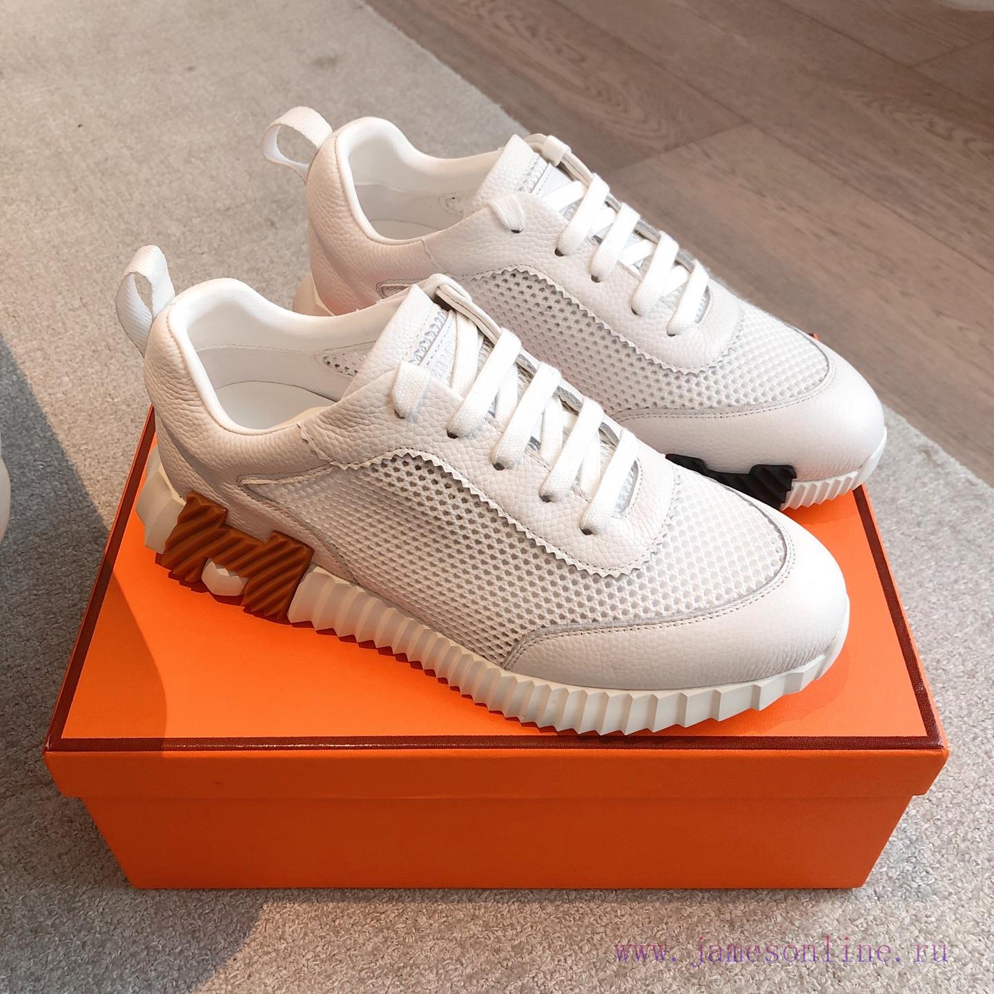 Men's 20 Couple's Hermes 25ss Early Spring White Shoes With Last Design And British Retro Style fbjknwug