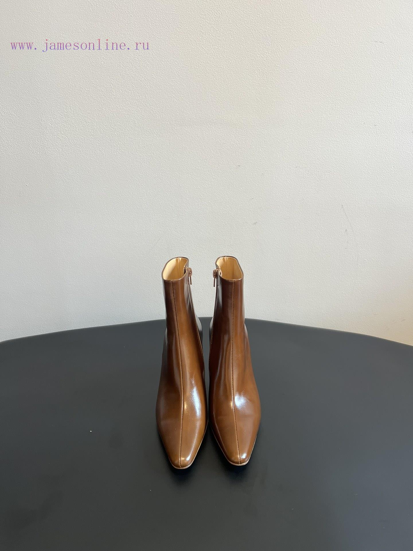 Top QualityBy Far 25SS Autumn/Winter New Style Full Leather Edition Kitten And New Short BootsT puwnrli3 - Image 2