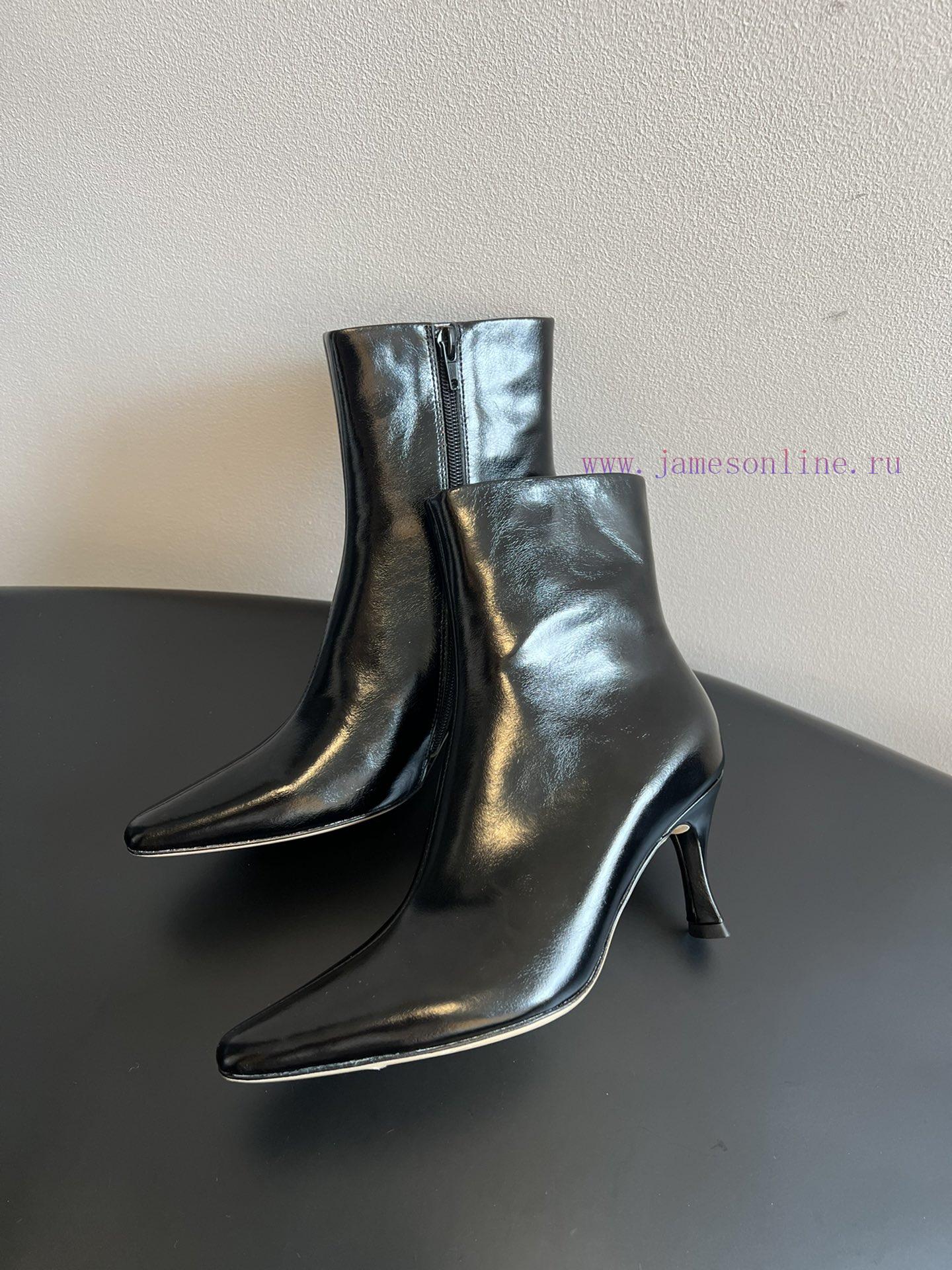 Top QualityBy Far 25SS Autumn/Winter New Style Full Leather Edition Kitten And New Short BootsT o1yv62bd - Image 3