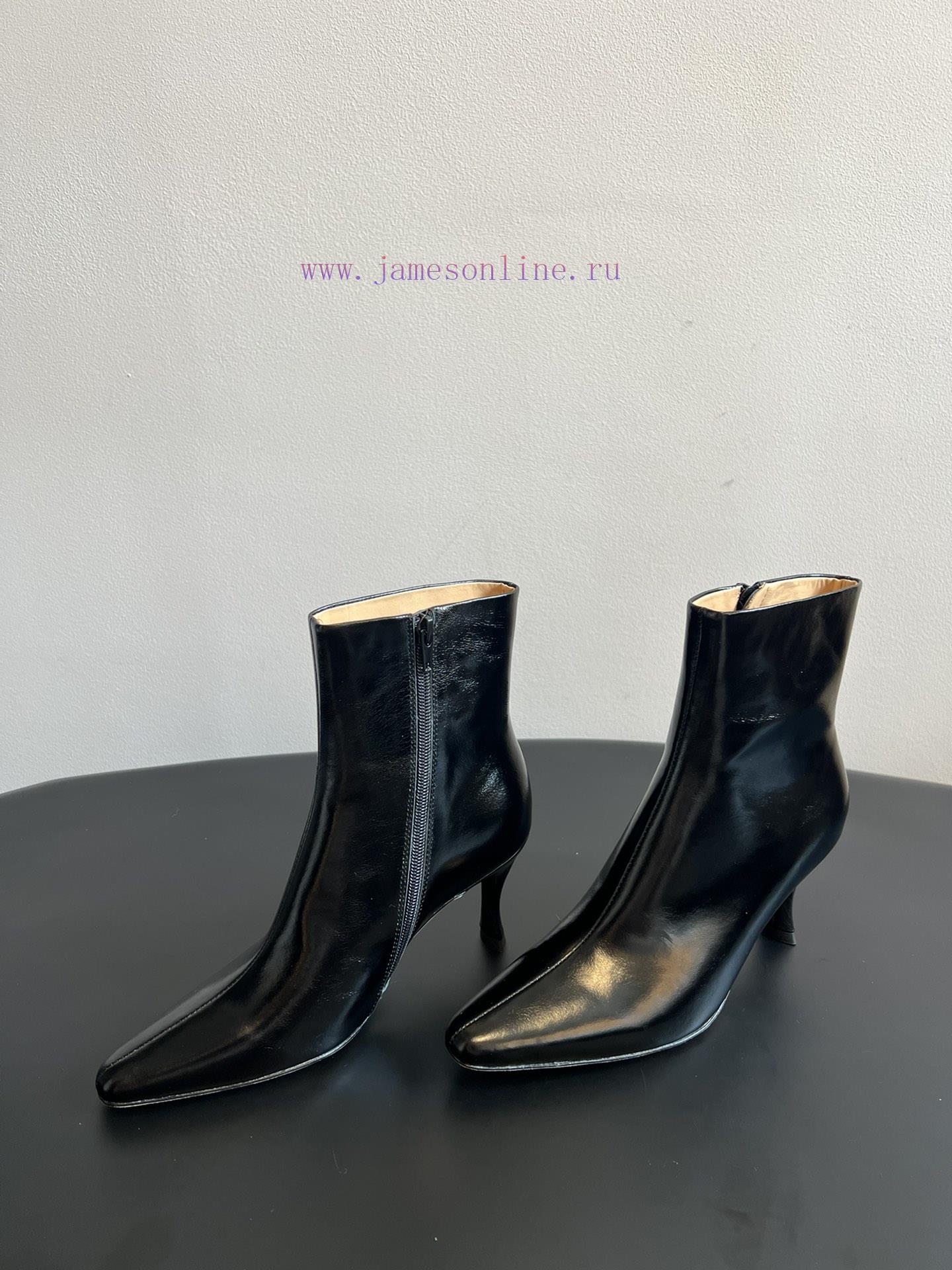 Top QualityBy Far 25SS Autumn/Winter New Style Full Leather Edition Kitten And New Short BootsT o1yv62bd - Image 4