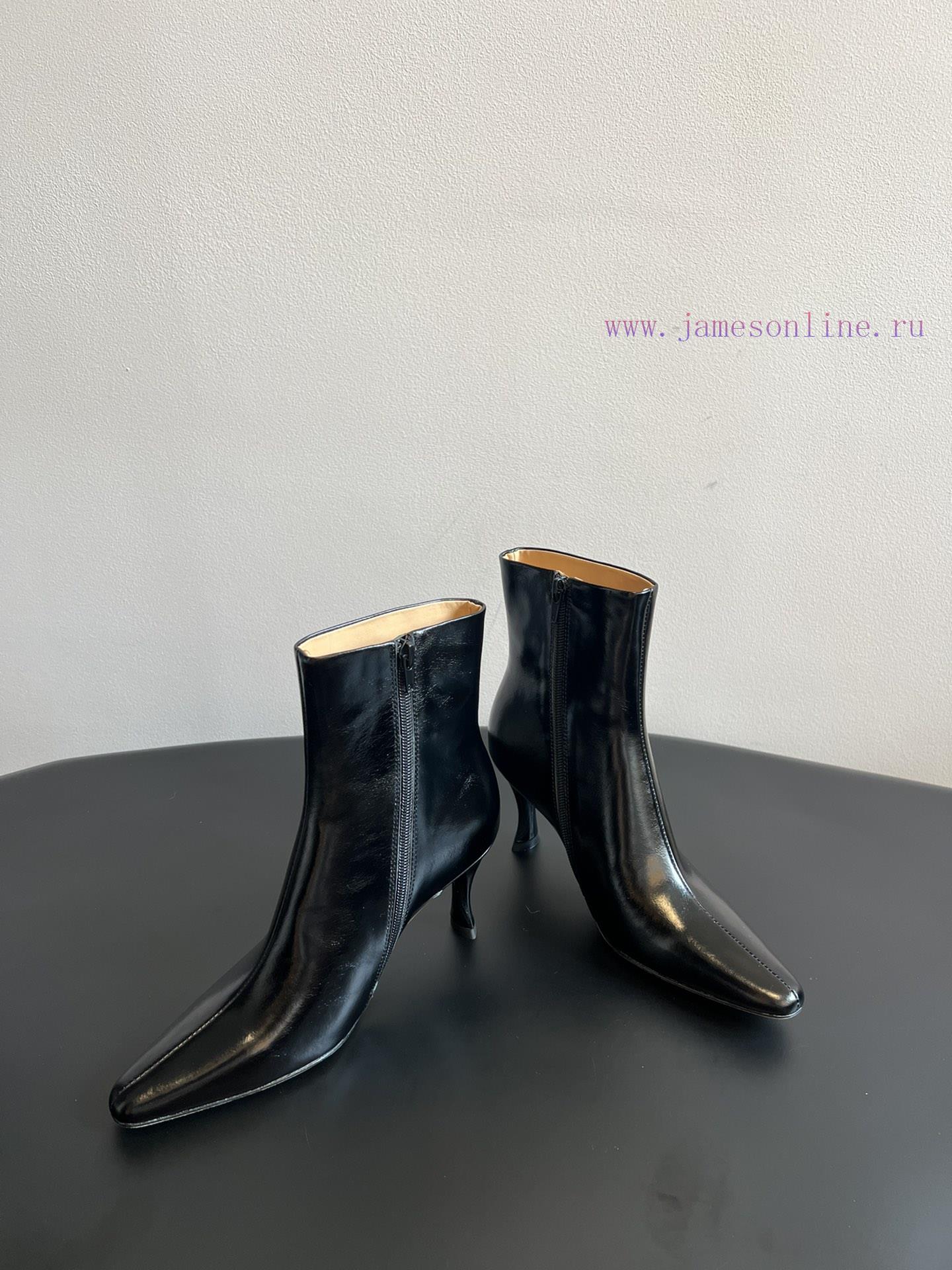 Top QualityBy Far 25SS Autumn/Winter New Style Full Leather Edition Kitten And New Short BootsT o1yv62bd - Image 5