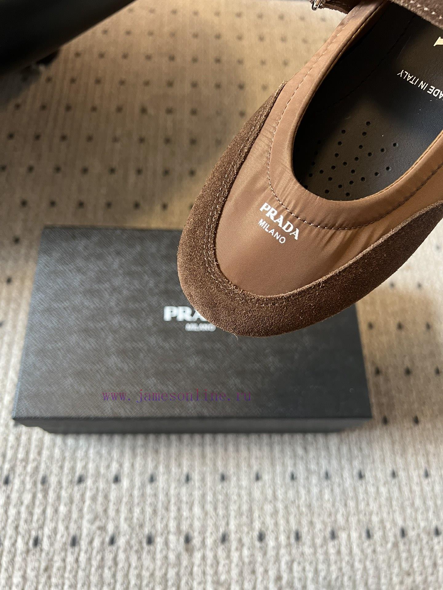Top QualityPrada's New Women's Suede Patchwork Mary Jane ShoesPrada Adheres To The Design Philo 4i9oyuow - Image 7