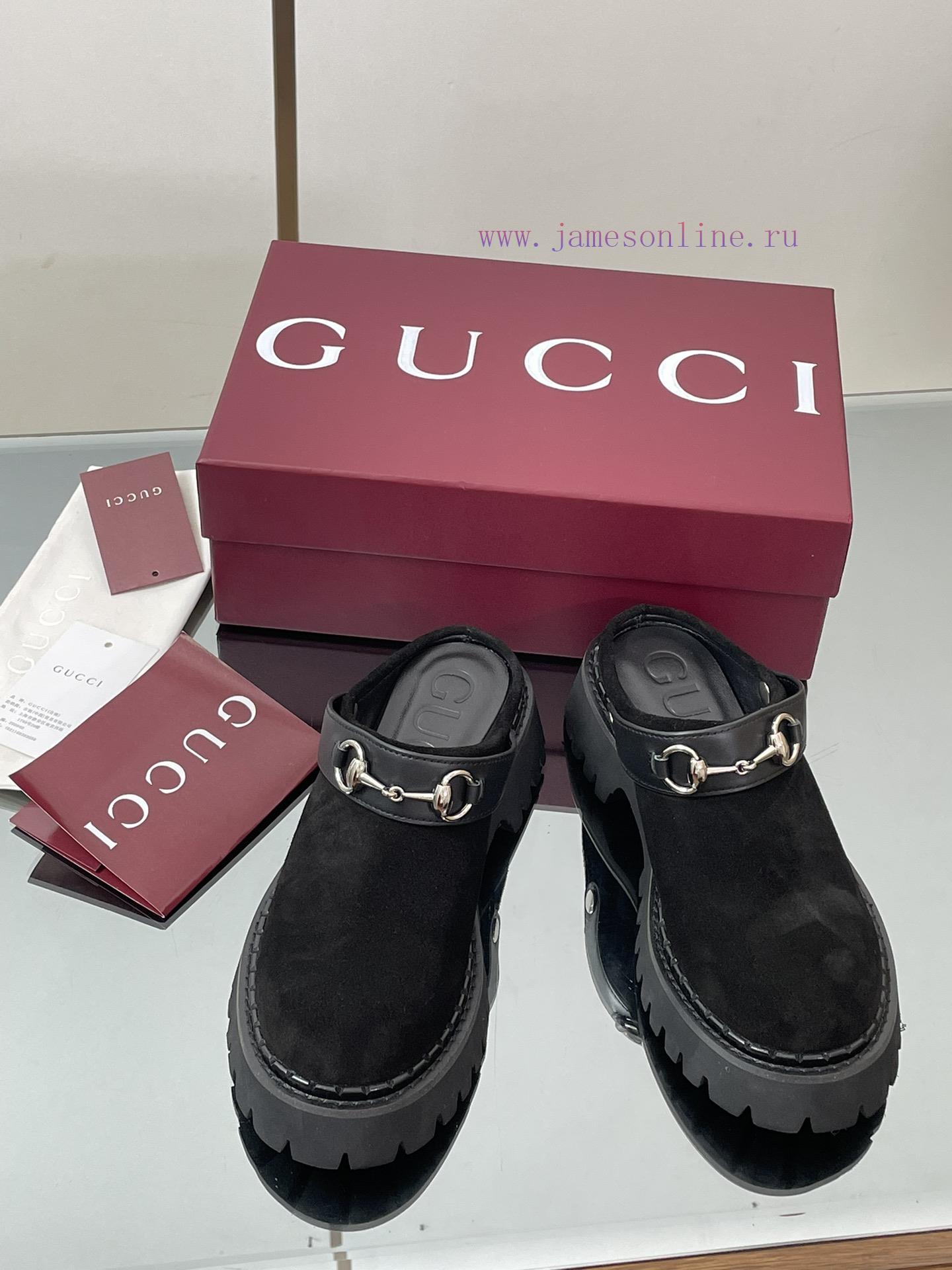 2025 Early Autumn GUCCI Women's Horseneck Buckle M ü Ller Shoes New Grooved Sole Le Fu Shoes La 5mk5bbvl - Image 3