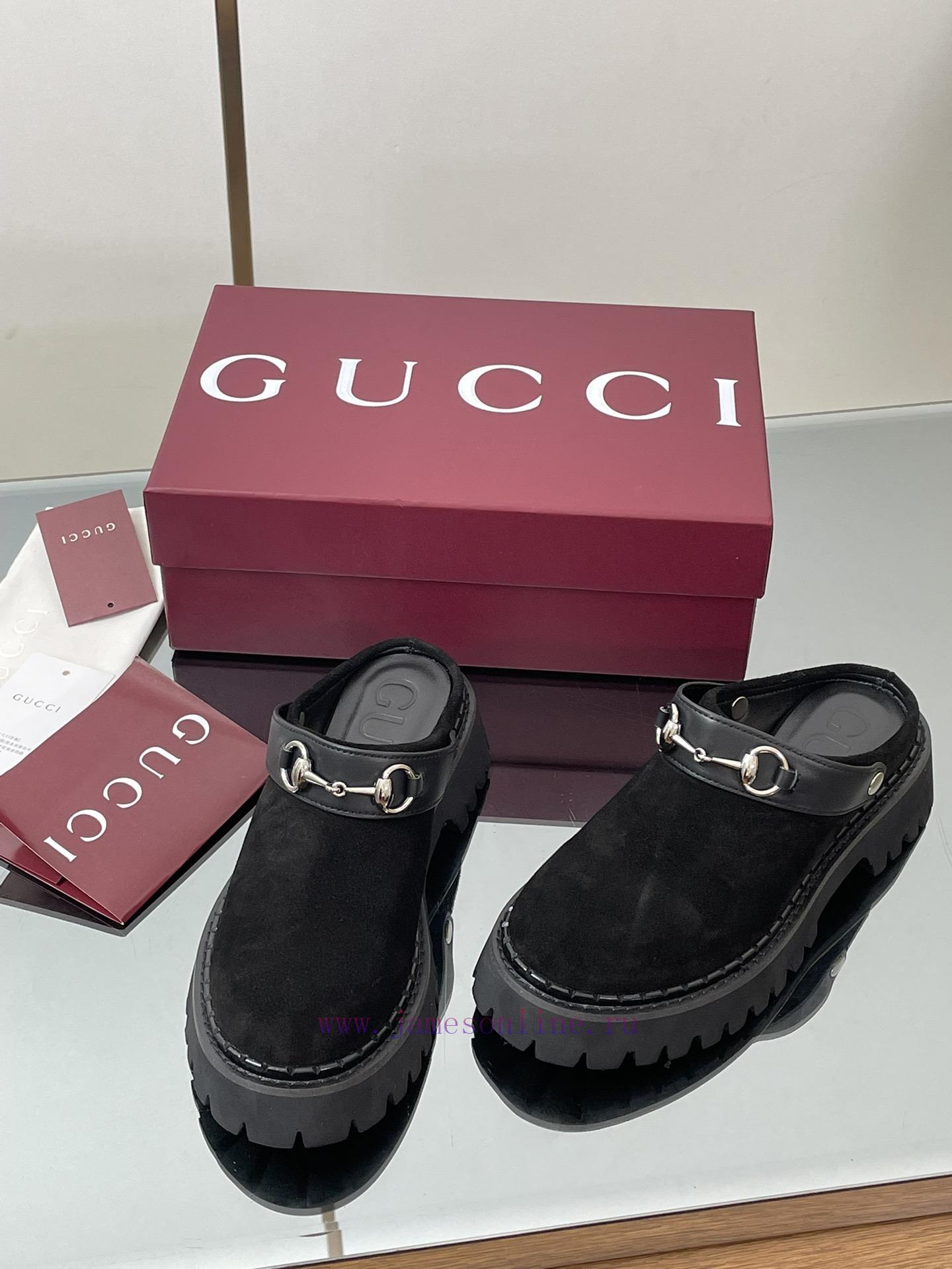 2025 Early Autumn GUCCI Women's Horseneck Buckle M ü Ller Shoes New Grooved Sole Le Fu Shoes La 5mk5bbvl - Image 4