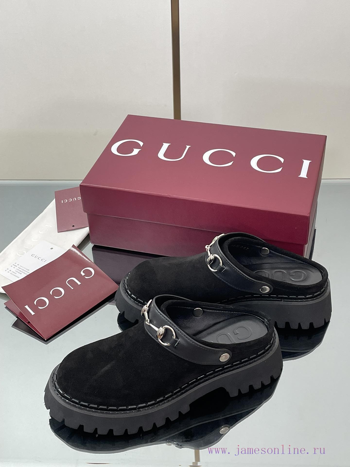 2025 Early Autumn GUCCI Women's Horseneck Buckle M ü Ller Shoes New Grooved Sole Le Fu Shoes La 5mk5bbvl - Image 5