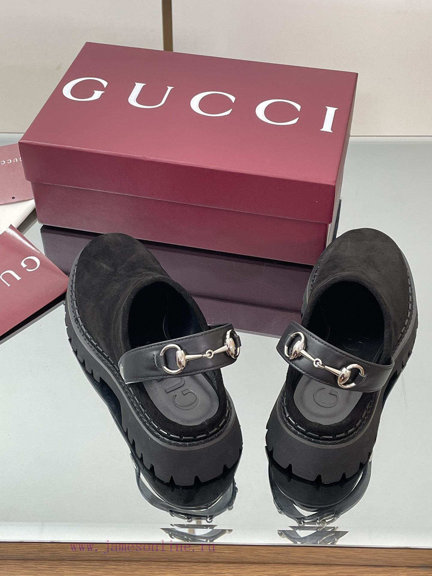 2025 Early Autumn GUCCI Women's Horseneck Buckle M ü Ller Shoes New Grooved Sole Le Fu Shoes La 5mk5bbvl - Image 7