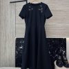 louis vuitton malta | LM003 New Dress ️Dior 70% Wool Full Nail Bead Dragonfly Slim Fit Short Sleeved Dress Black SM fp4v0svd | louis vuitton shoes star